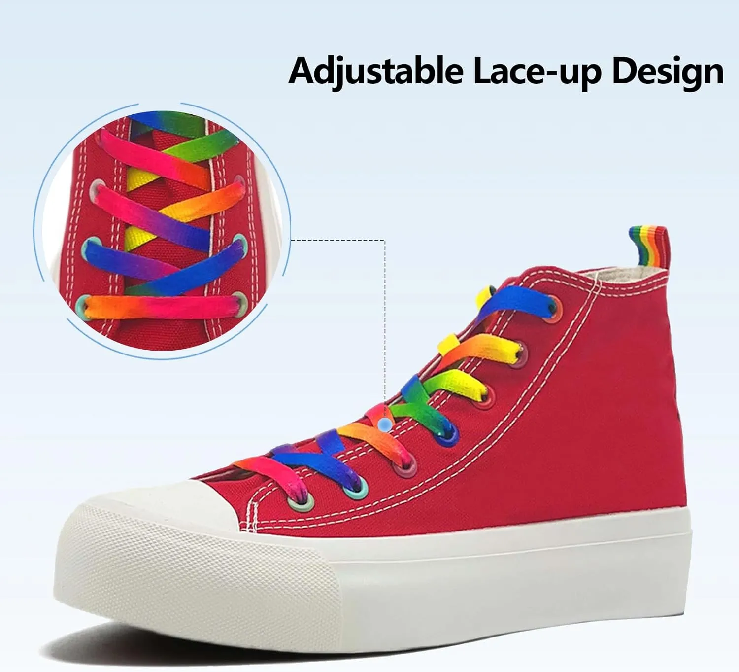 Womens Platform Canvas Sneakers Mens High Top Classic Canvas Shoes Unisex Casual Tennis Comfortable Fashion Sneakers Lace-Up