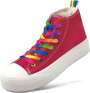 Womens Platform Canvas Sneakers Mens High Top Classic Canvas Shoes Unisex Casual Tennis Comfortable Fashion Sneakers Lace-Up