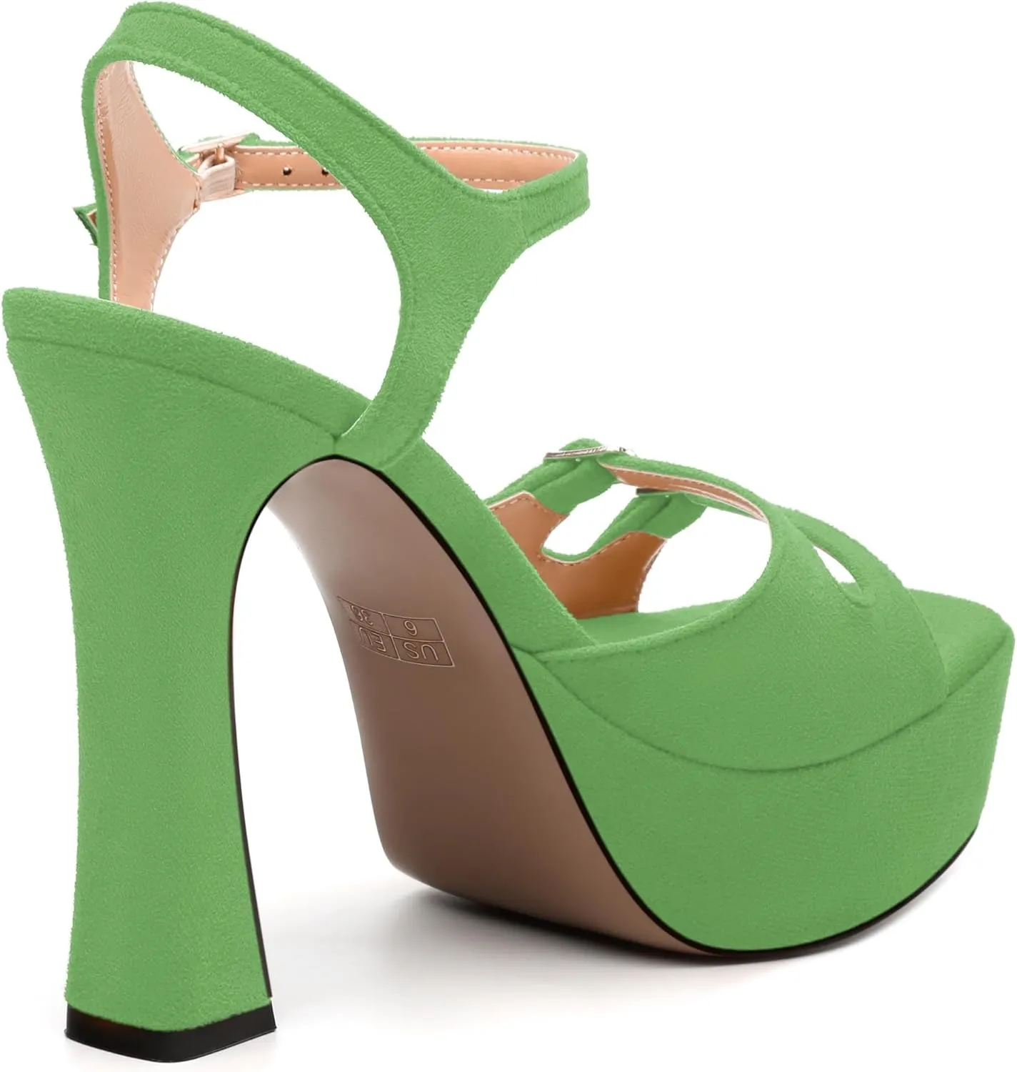 Womens Platform Sandals, Square Toe Adjustable Strap with Buckle, Fashion Daily Work, Date Nights, Parties Solid High Heels