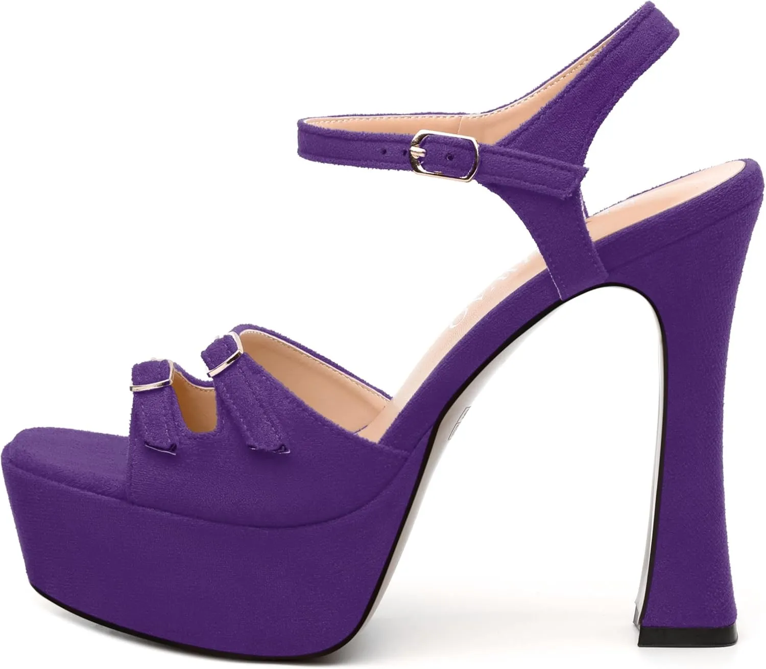Womens Platform Sandals, Square Toe Adjustable Strap with Buckle, Fashion Daily Work, Date Nights, Parties Solid High Heels