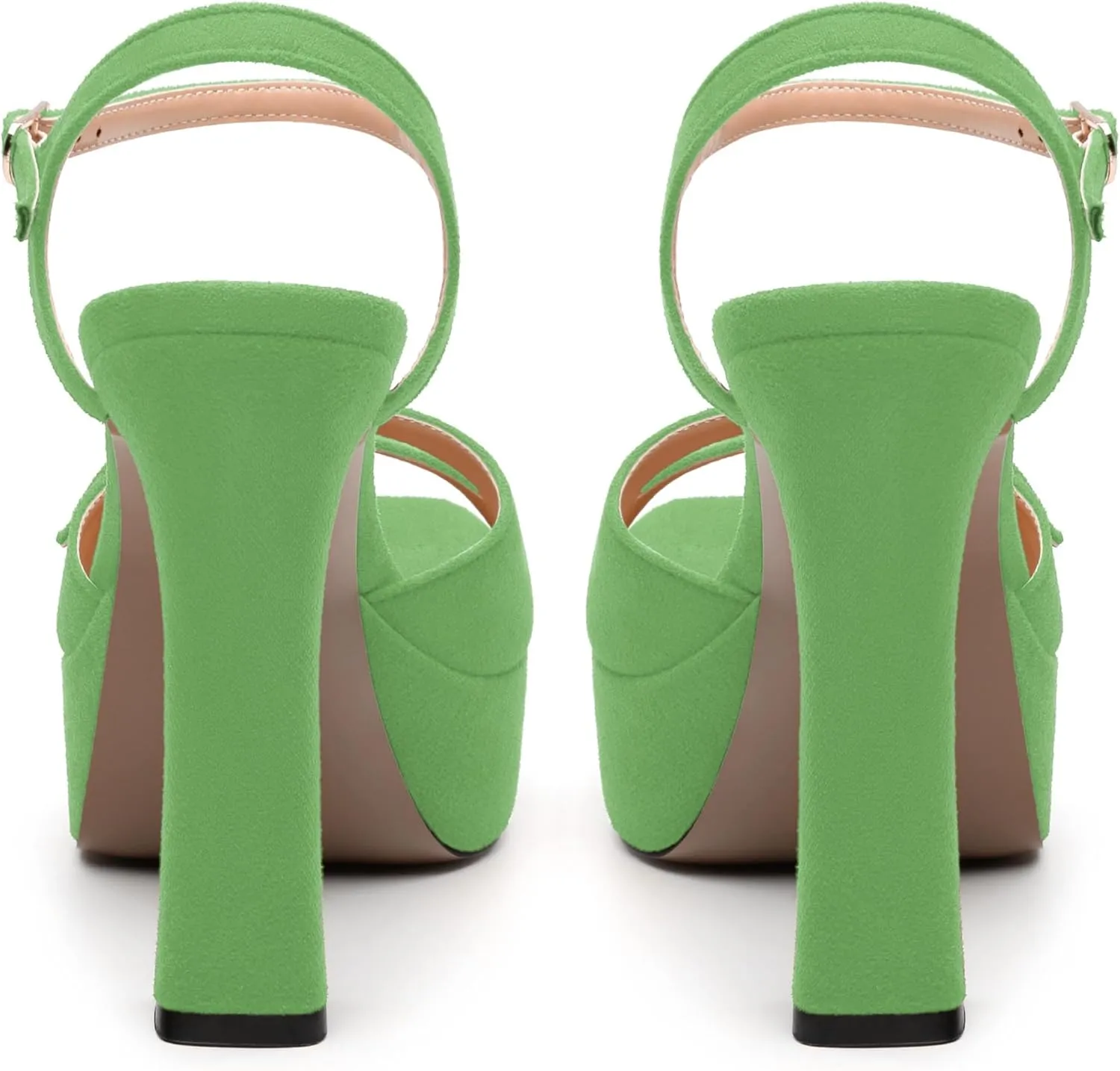 Womens Platform Sandals, Square Toe Adjustable Strap with Buckle, Fashion Daily Work, Date Nights, Parties Solid High Heels