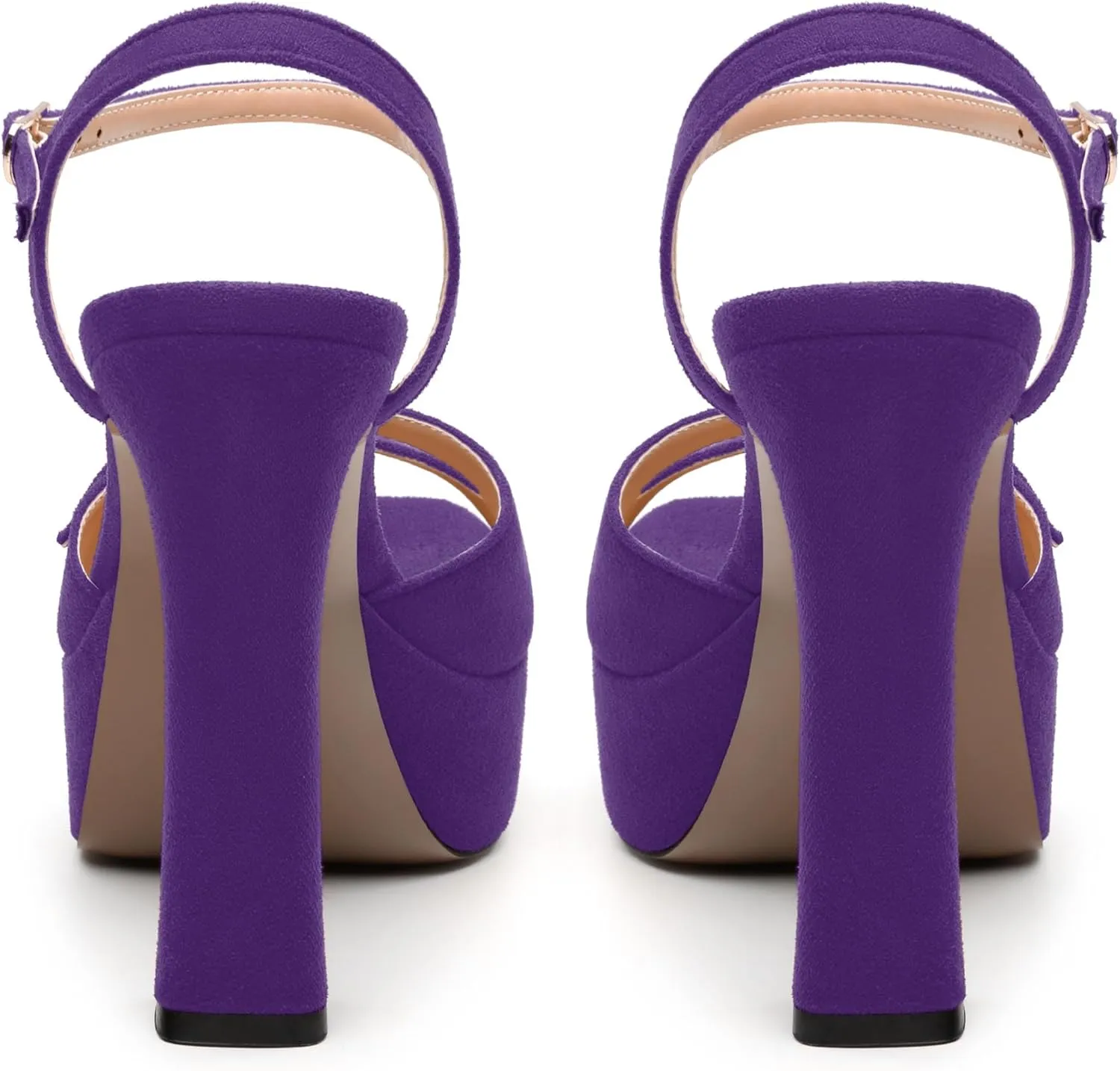 Womens Platform Sandals, Square Toe Adjustable Strap with Buckle, Fashion Daily Work, Date Nights, Parties Solid High Heels