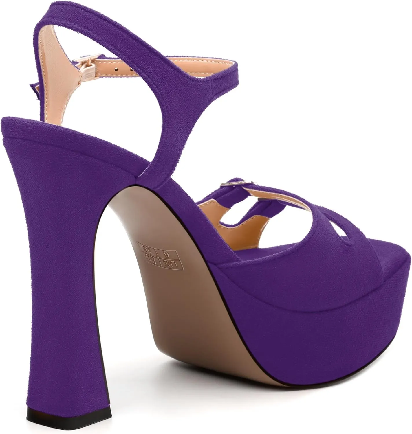 Womens Platform Sandals, Square Toe Adjustable Strap with Buckle, Fashion Daily Work, Date Nights, Parties Solid High Heels