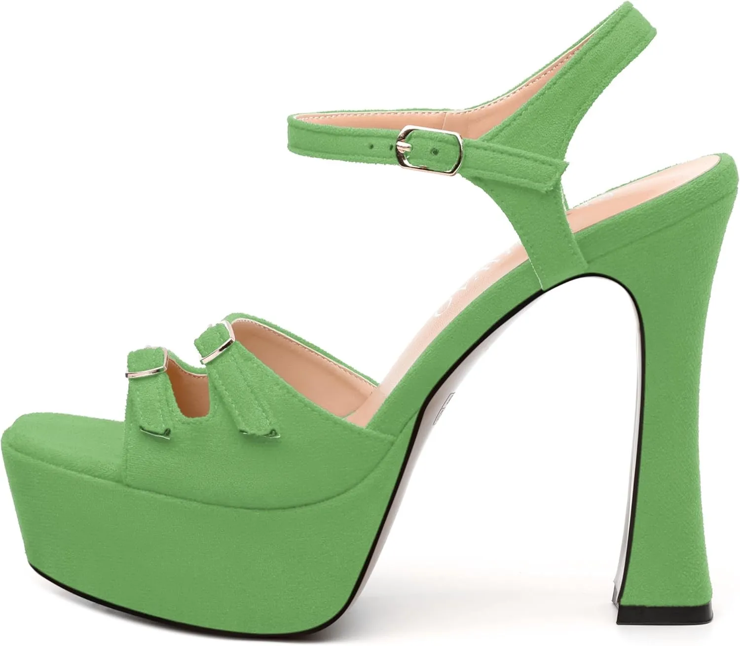Womens Platform Sandals, Square Toe Adjustable Strap with Buckle, Fashion Daily Work, Date Nights, Parties Solid High Heels