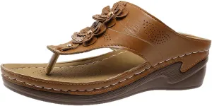 Women's Plus-size Solid Color Flower Casual Comfortable Lunge Sandals