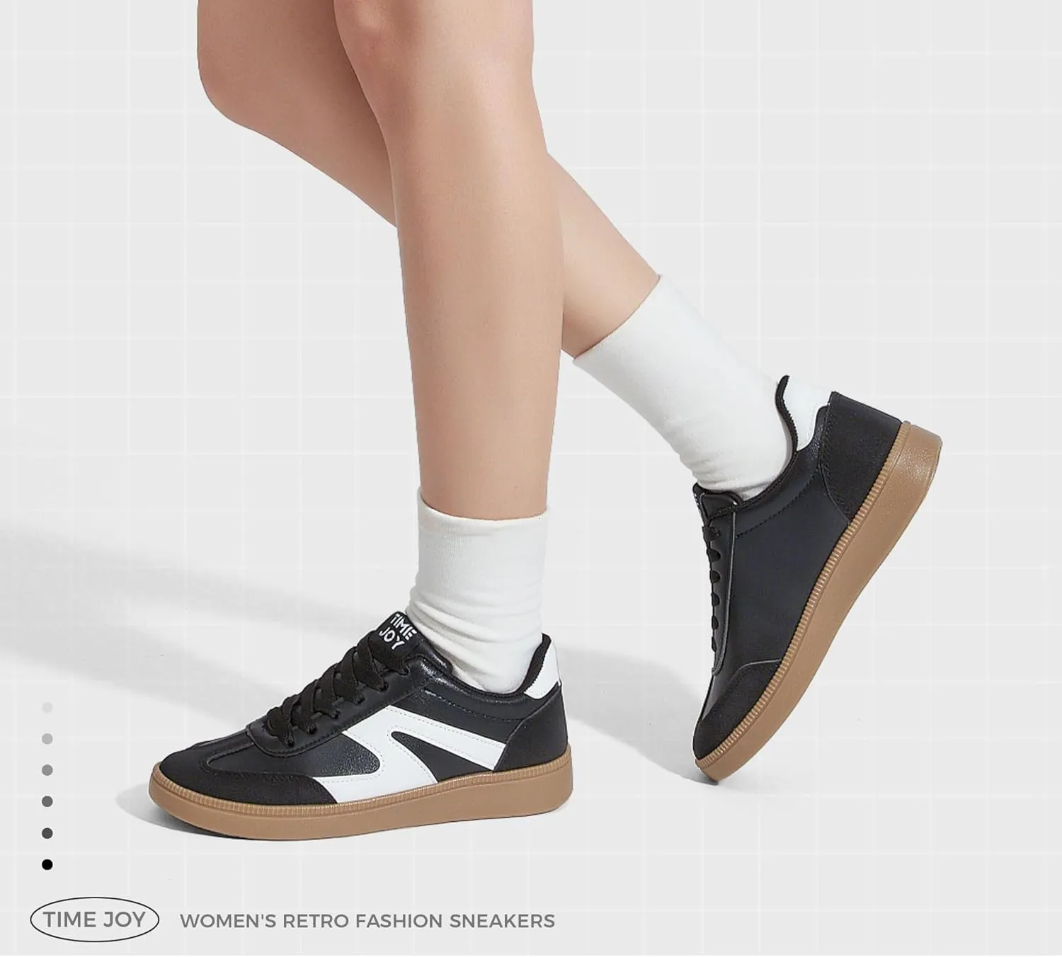 Women's Retro Sneakers Vintage Leather & Suede Patchwork Casual Shoes with Recyclable Material Insole Trendy Non-Slip Cushion for Streetwear & Daily Outfits