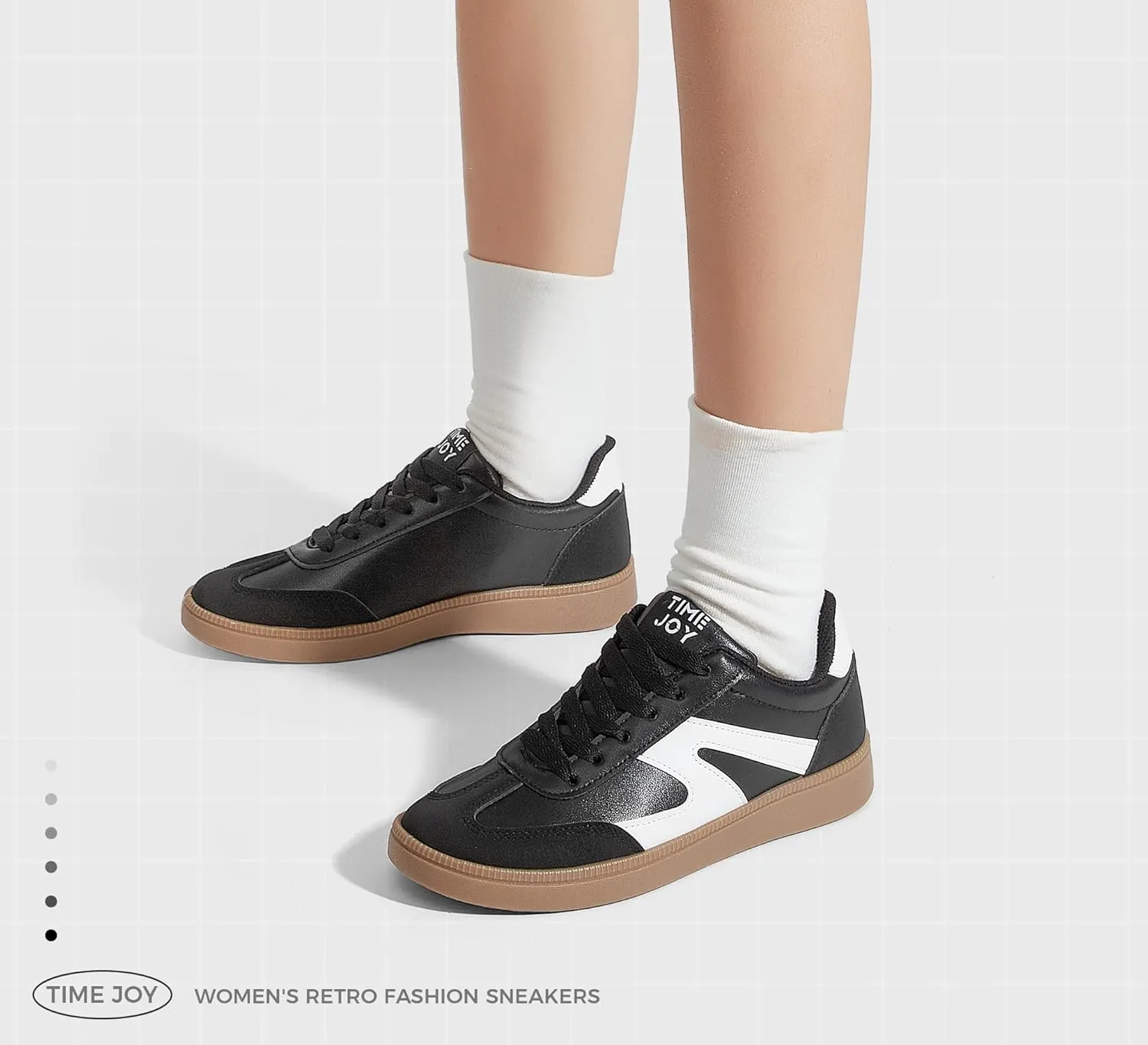 Women's Retro Sneakers Vintage Leather & Suede Patchwork Casual Shoes with Recyclable Material Insole Trendy Non-Slip Cushion for Streetwear & Daily Outfits