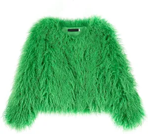 Women's Shaggy Faux Fur Outwear Coat Jacket Long Sleeve Warm Winter