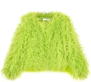 Women's Shaggy Faux Fur Outwear Coat Jacket Long Sleeve Warm Winter