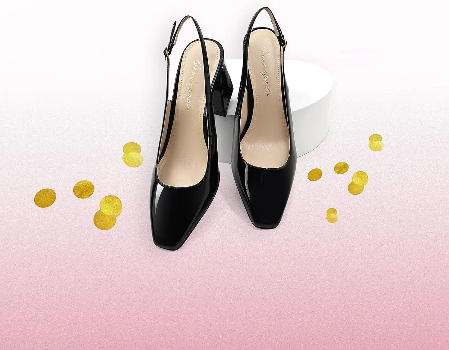 Women's Slingback Kitten Heels Closed Square Toe Sandals Wedding Party Dress Pumps Shoes for Women