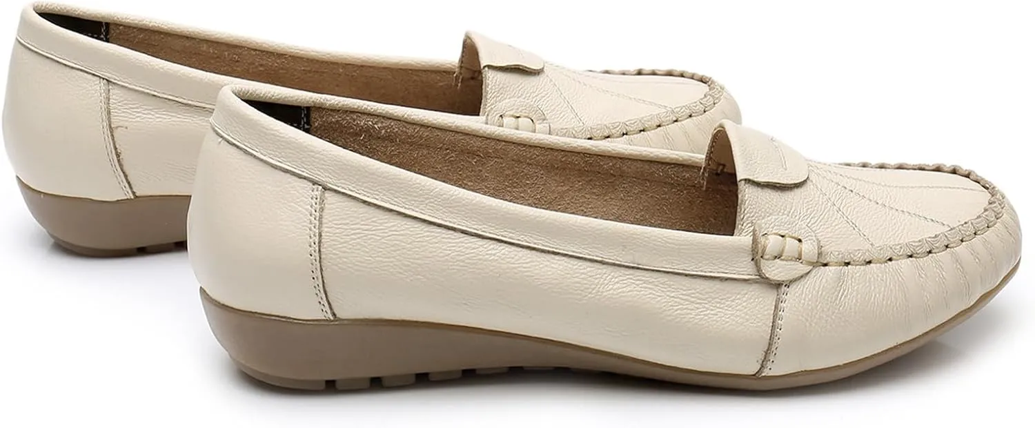 Women's Slip On Flat Loafers Lightweight Breathable Comfy Non-Slip Soft-Sole Causal Wedge Driving Shoes Moccasins Office Boat Shoes