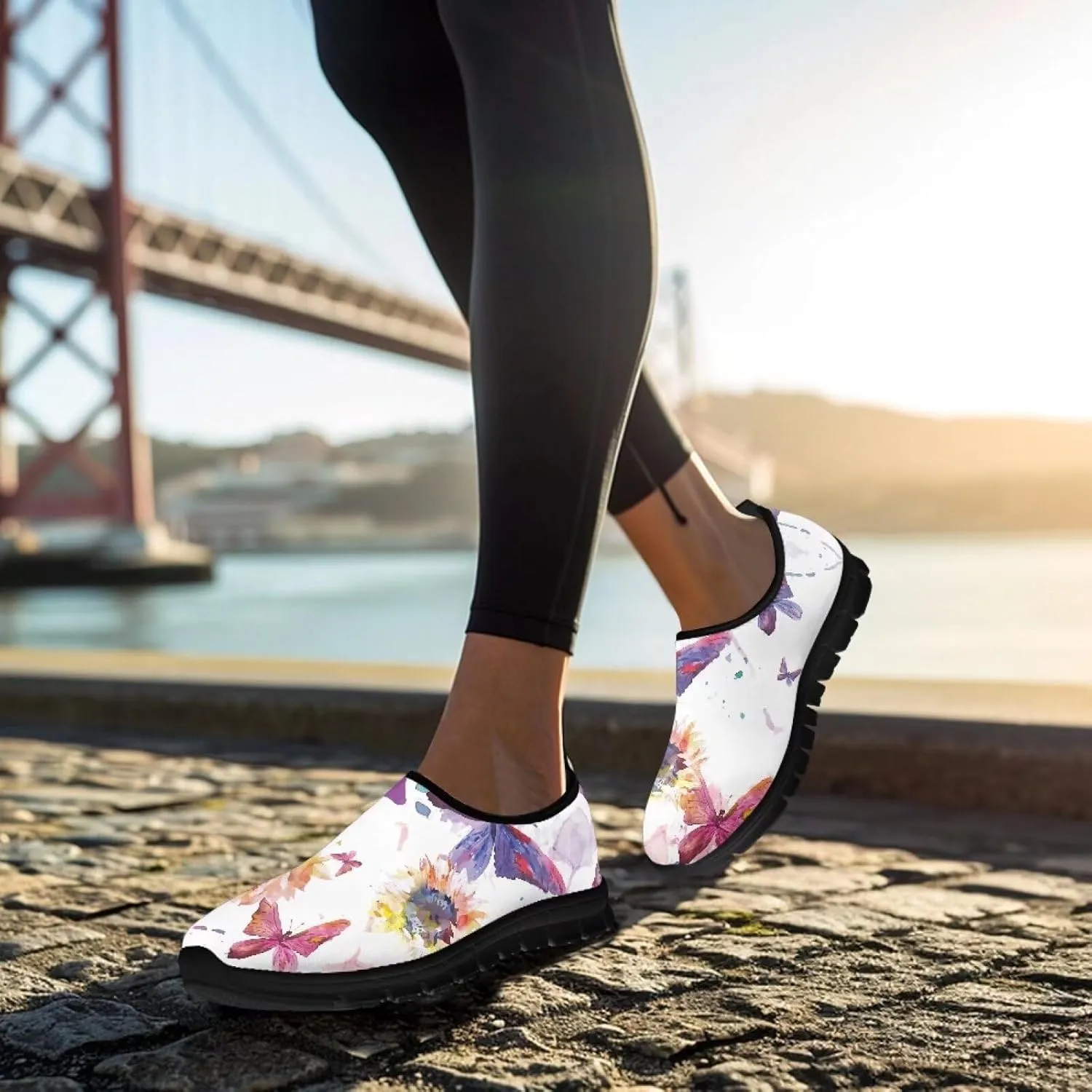 Women's Sneaker Casual Low Top Hiking Sneaker Outdoor Lightweight Breathable Slip On Soft Holiday Shoes for Womens