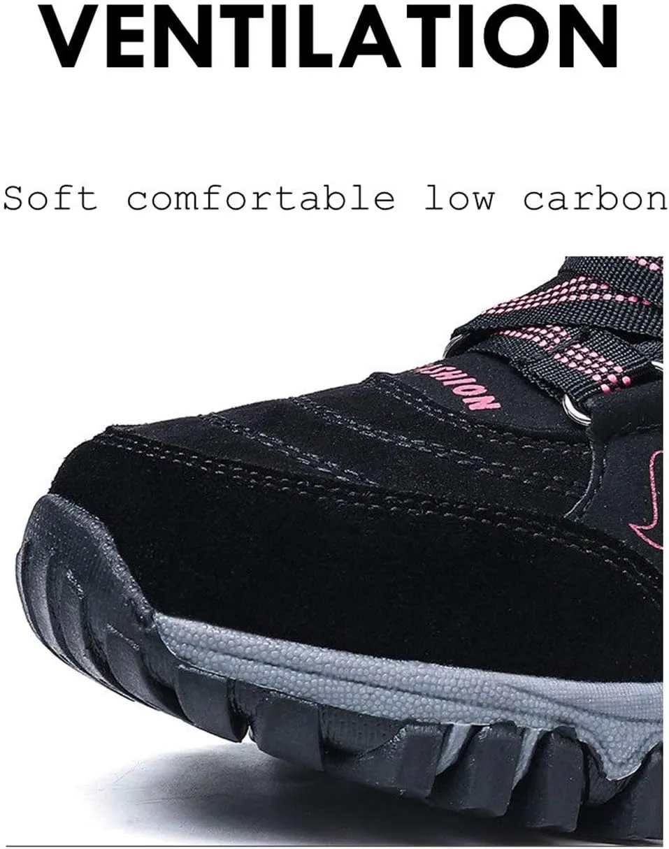 Womens Snow Boots Winter Fur Lined Warm Ankle Boots Lace up Anti-Slip Shoes for Outdoor Walking Hiking Trekking
