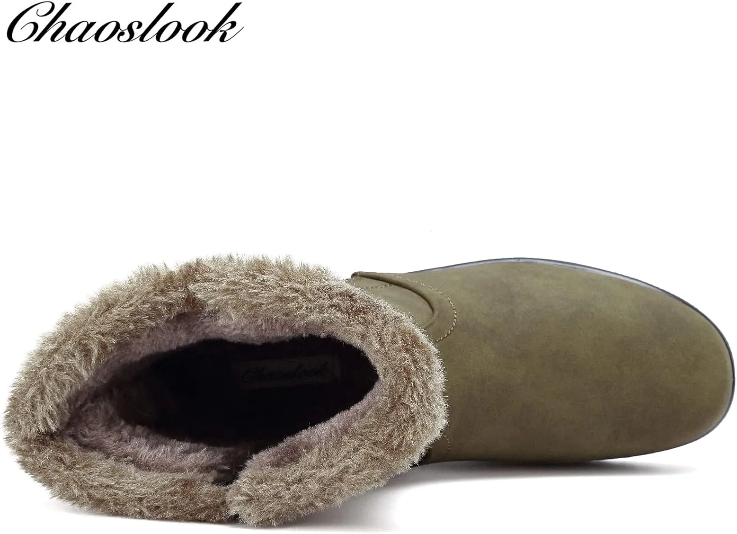 Womens Snow Boots with Zipper Waterproof Leather Fur Lined Winter Warm Boots for Women Comfortable Platform Fashion Ankle Booties