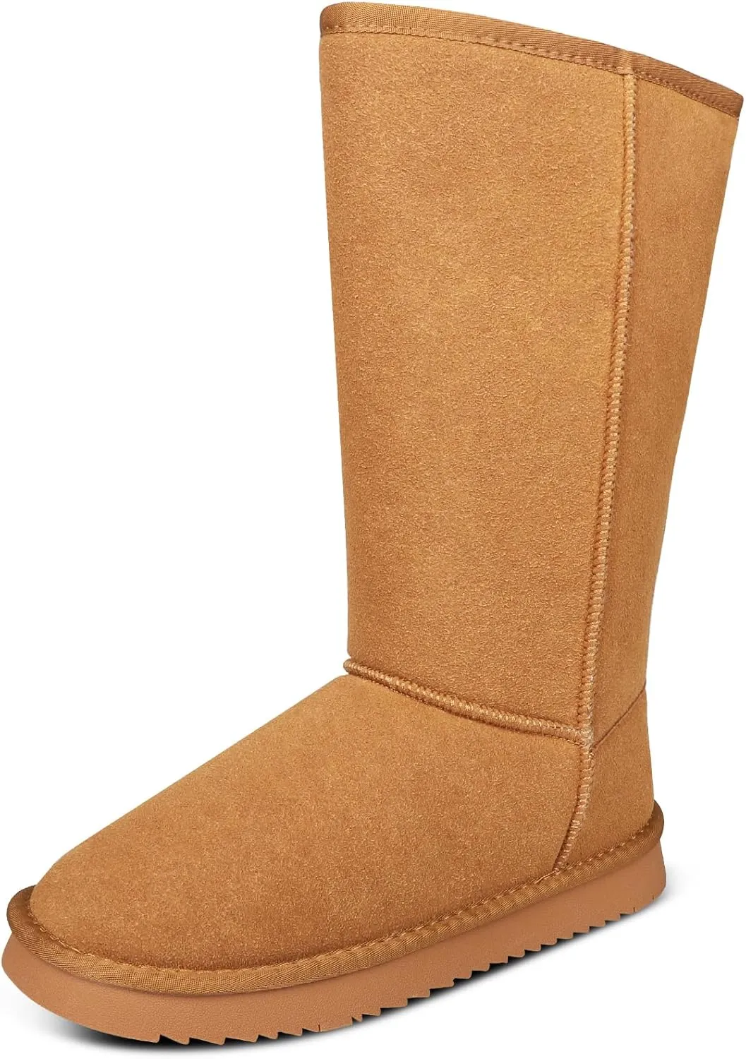Women's Tall Boots Genuine Suede Winter Tall Boots for Womens Fur Lining Memory Foam Winter Snow Boots Waterproof