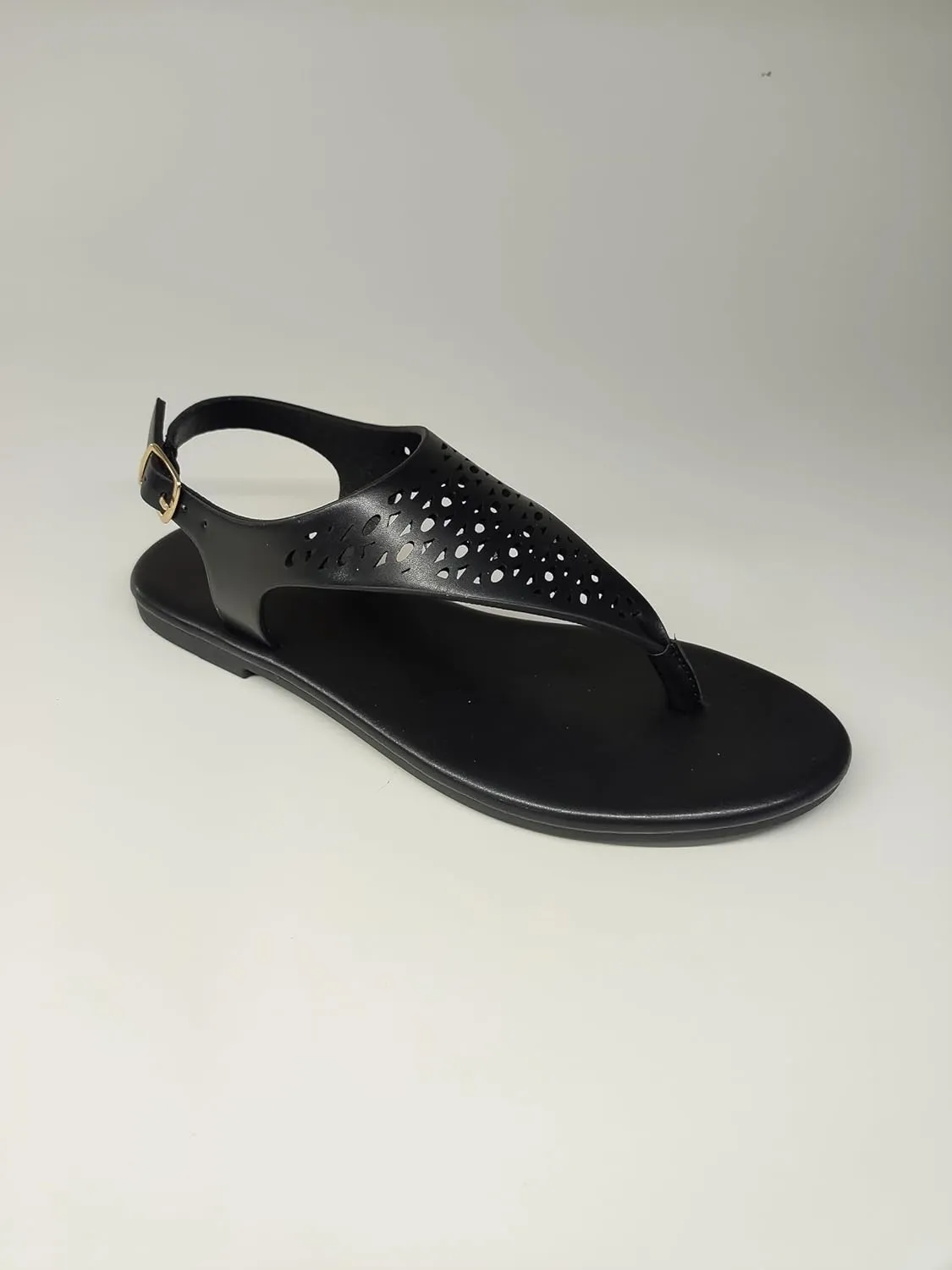 Women's Thong Flat Sandals Casual Wear Cute Gladiator T-Strap and Adjustable Ankle Buckle Beach Sandals