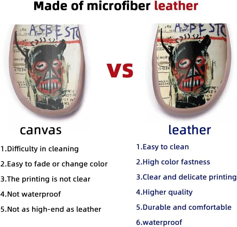 Women's Travel Shoes Walking Slip-Ons Leather Sneakers Art Painted Comfort Soft Casual Loafers