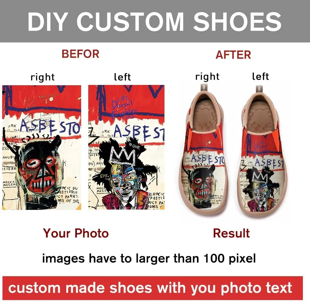 Women's Travel Shoes Walking Slip-Ons Leather Sneakers Art Painted Comfort Soft Casual Loafers