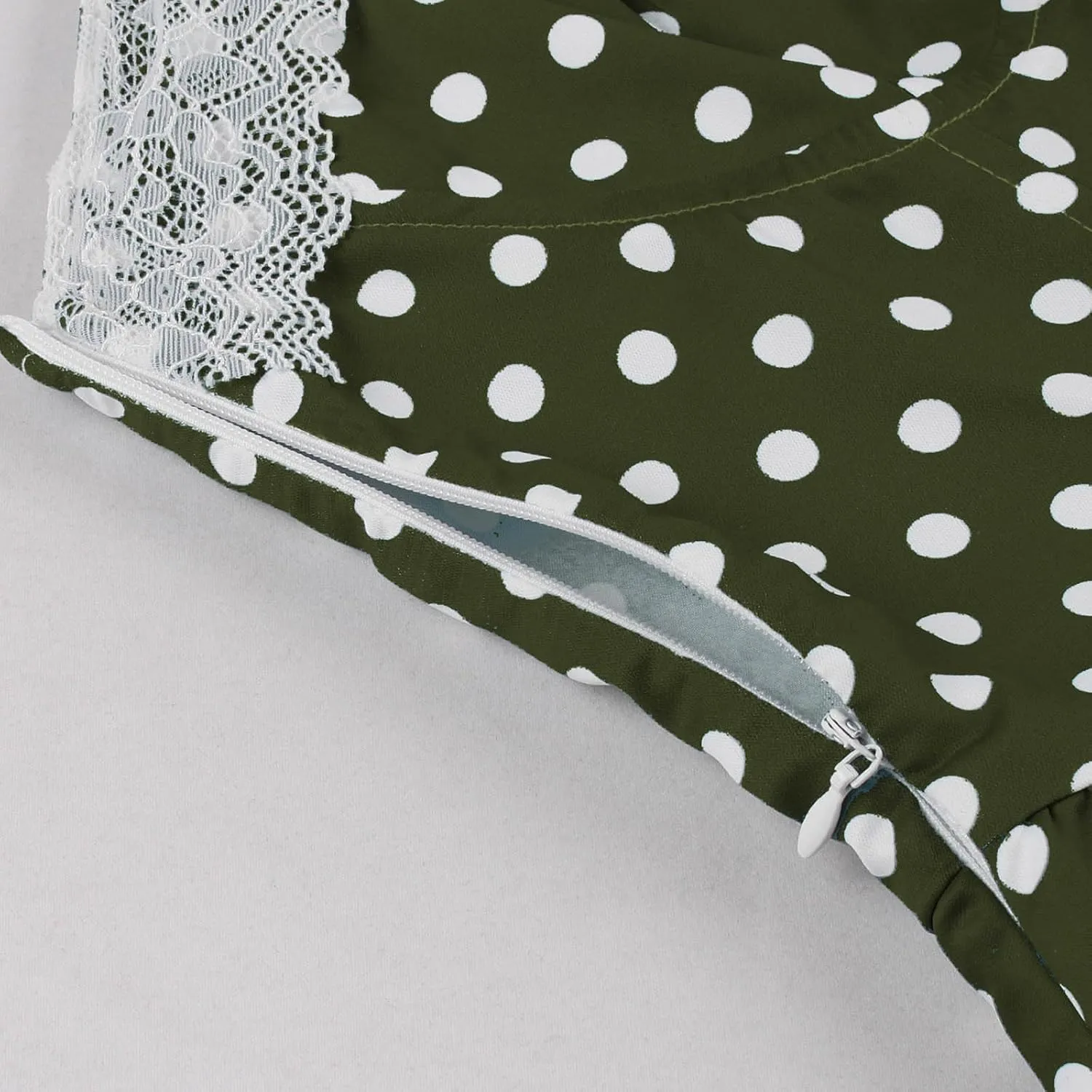 Women’s Vintage Polka Dot Rockabilly Dresses Sexy Halter Neck Retro 50s Cocktail Evening Party Lace Midi Dress