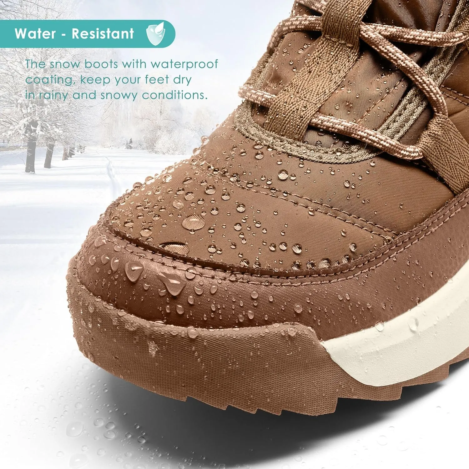 Women's Warm Snow Boots Cold Weather Winter Boots Fur Lined Comfortable Lightweight