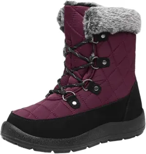 Women's Waterproof Winter Snow Boots Warm Insulation Outdoor Cold Weather Boot for Women Lightweight Fur Lined Non Slip