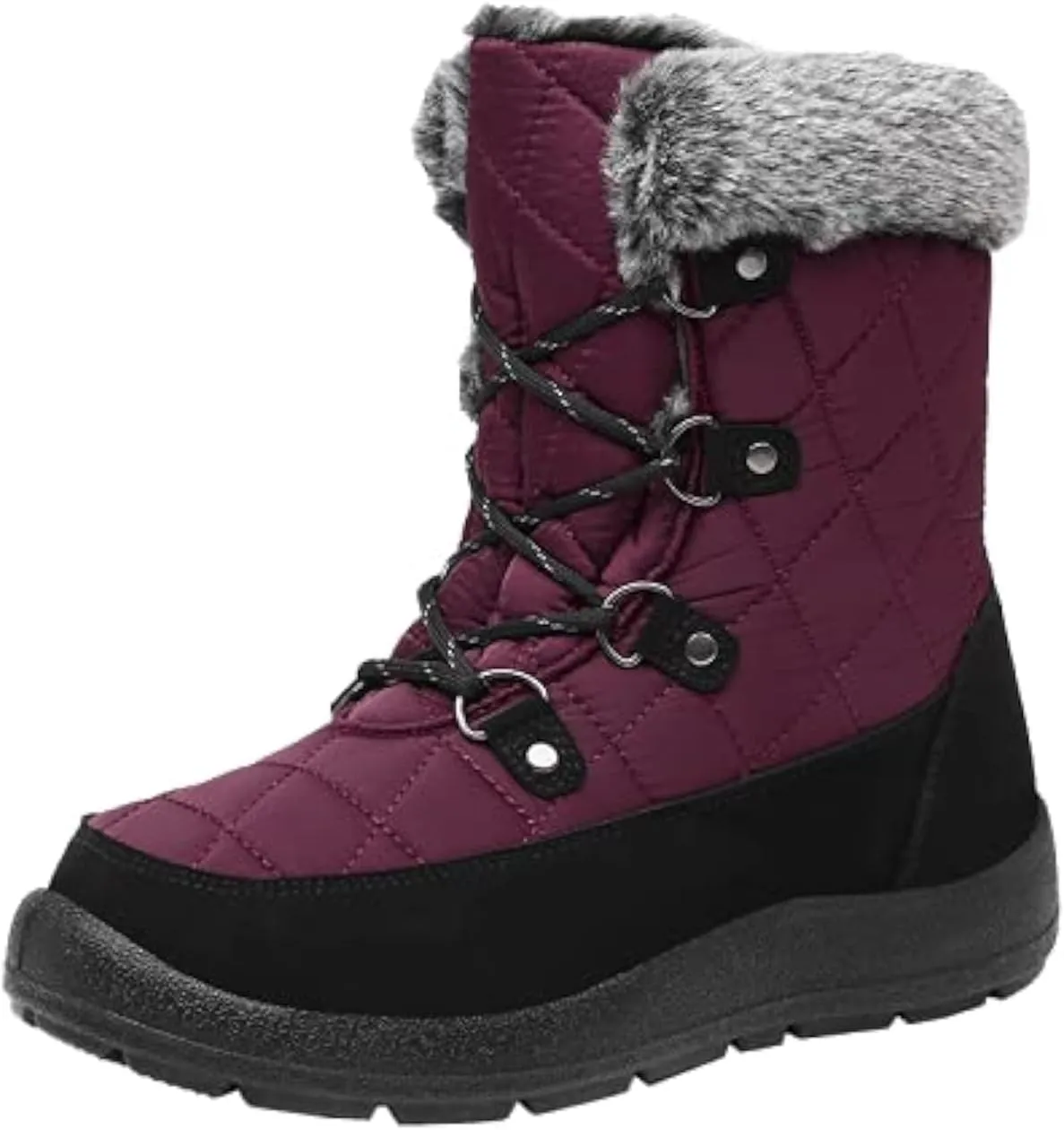 Women's Waterproof Winter Snow Boots Warm Insulation Outdoor Cold Weather Boot for Women Lightweight Fur Lined Non Slip