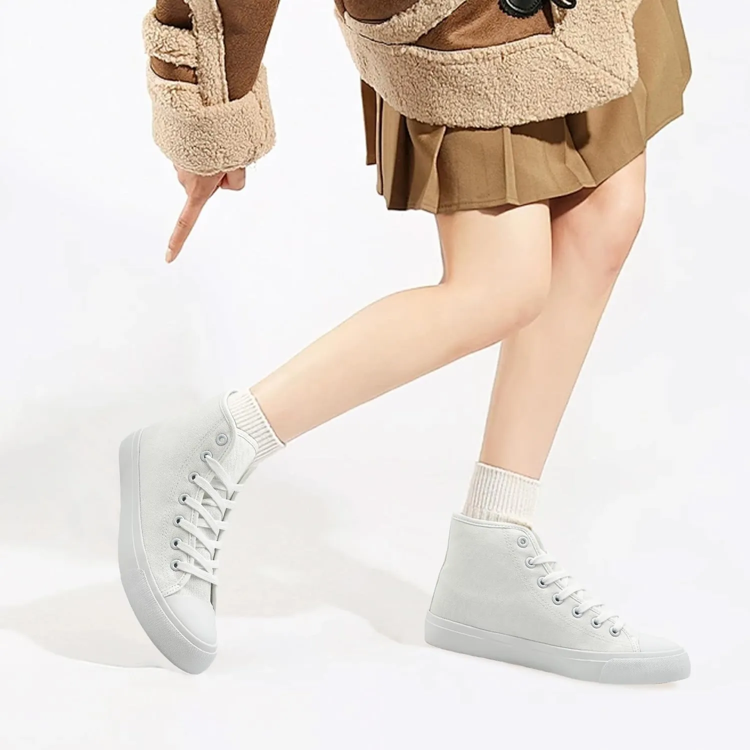 Womens Winter Snow Boots High Top Warm Canvas with Fur Lined Ankle Winter Sneakers