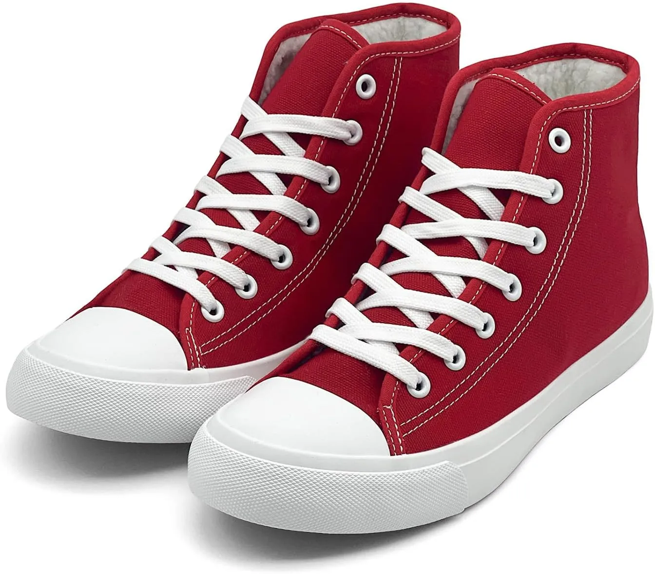 Womens Winter Snow Boots High Top Warm Canvas with Fur Lined Ankle Winter Sneakers