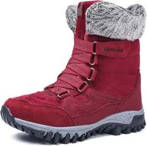 Women's Winter Snow Boots Waterproof Ankle booties Fur Lined Warm Ski Boots Outdoor Hiking Boots Lace Up Short Boots