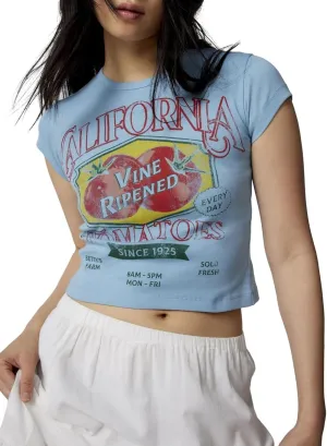 Y2k Baby Tees Women Short Sleeve Graphic Print Crop Tops E-Girls Vintage Aesthetic Tees Cute Summer Streetwear