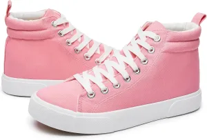 yageyan Womens High Top Canvas Sneakers Fashion Classic Shoes Comfortable White and Black Walking Shoes