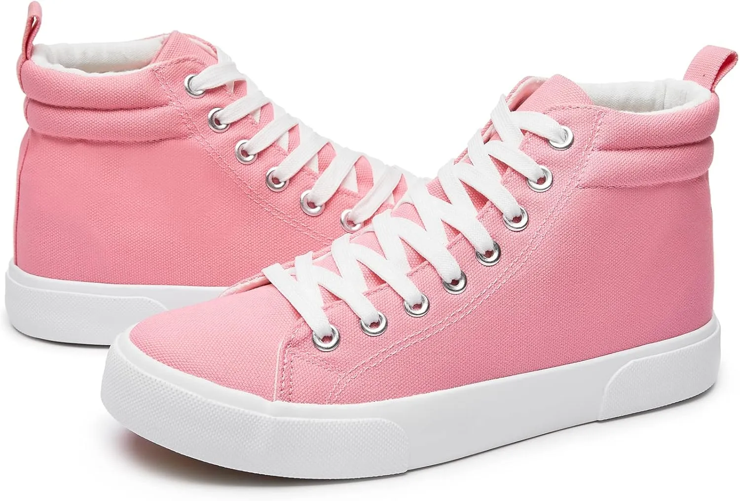 yageyan Womens High Top Canvas Sneakers Fashion Classic Shoes Comfortable White and Black Walking Shoes
