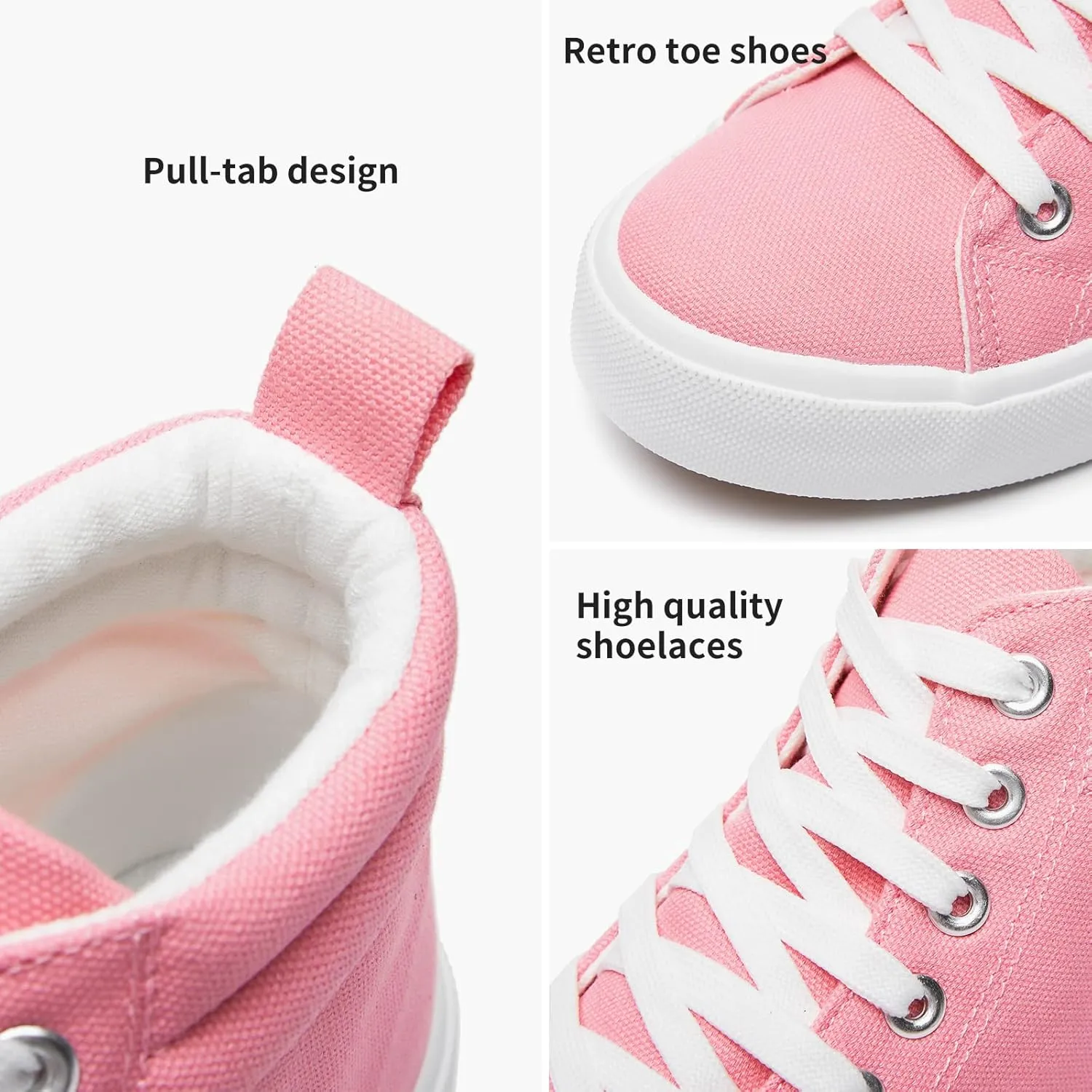 yageyan Womens High Top Canvas Sneakers Fashion Classic Shoes Comfortable White and Black Walking Shoes