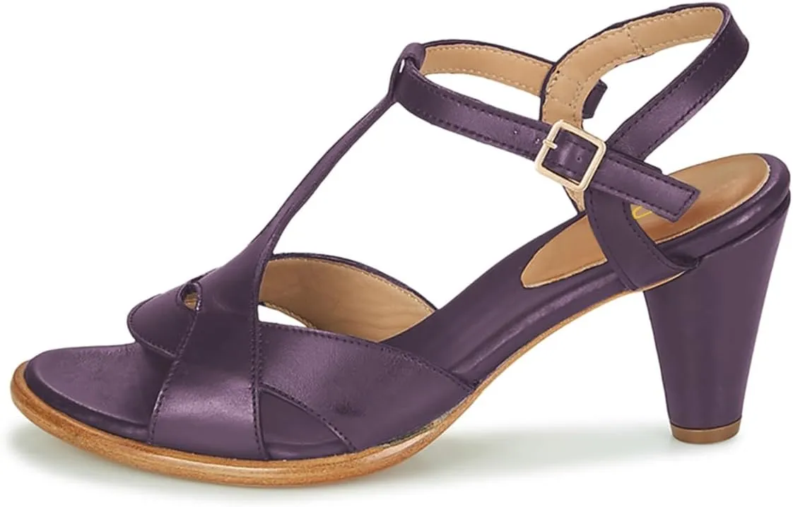 YDN Women Stylish T-Strap Buckle High Heeled Sandals Open Toe Cone Heels Strappy Shoes for Daily Event Dress Size 4-16 US