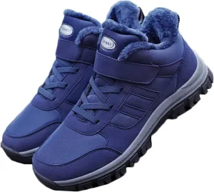 Yiozoi Men's Short Boots Warm Velvet High Top Outdoor Walking Sports Shoes Snow Proof Men's Casual Ankle Snow Boots Non Slip