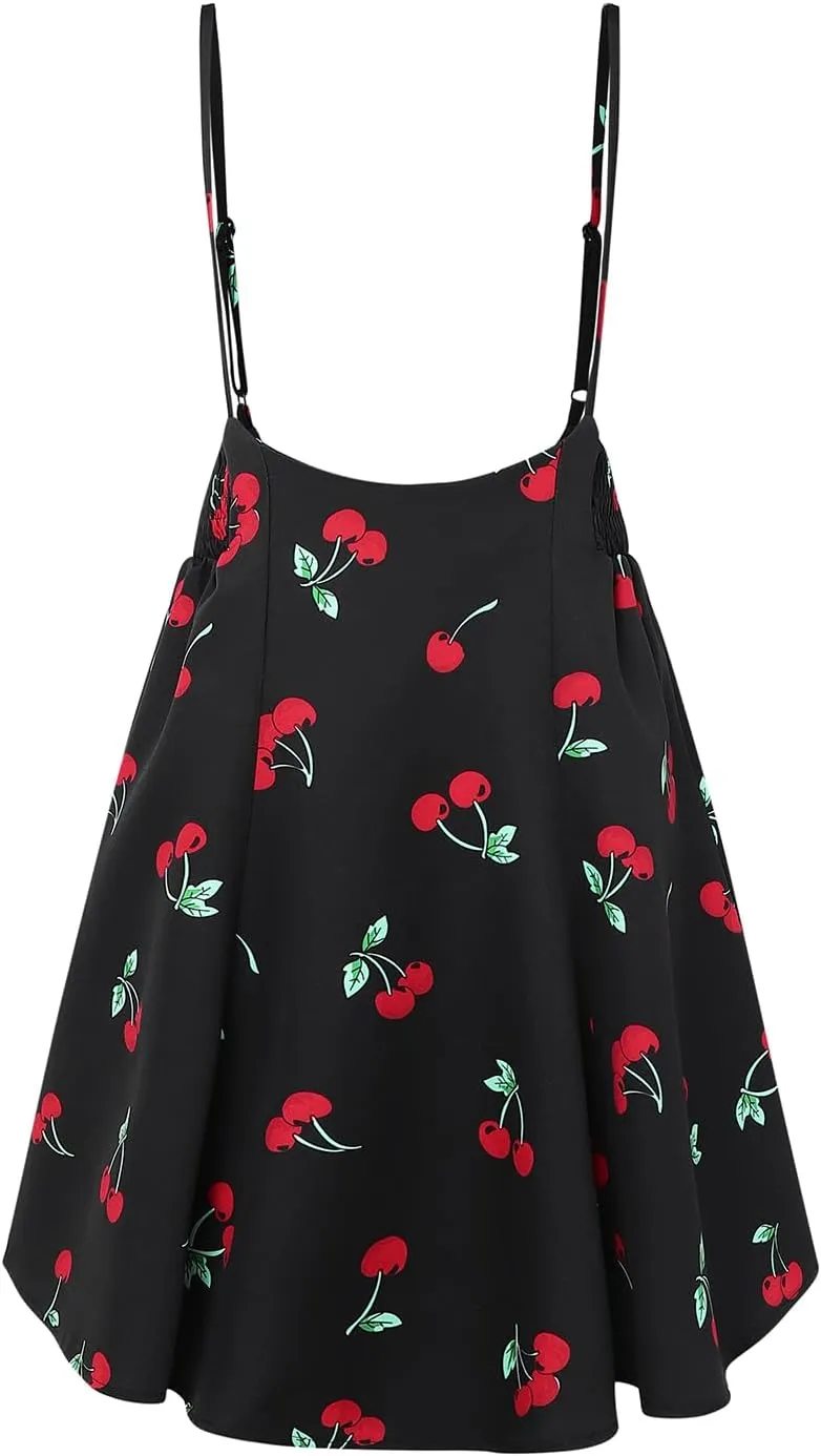 YOINS Women's Suspender Skirt Basic High Waist Versatile Flared Skater Skirt
