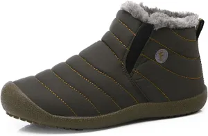 YUKTOPA Winter Snow Boots Slip-on Water Resistant Booties Anti-Slip Lightweight Ankle Boots with Full Fur for Men Women …
