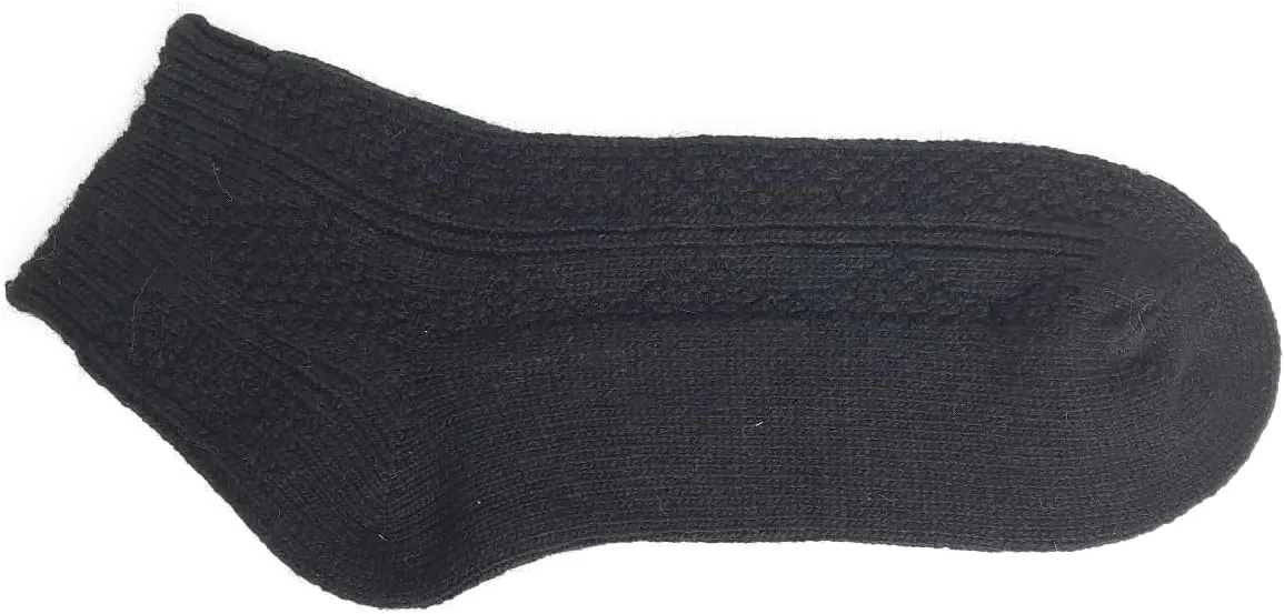 YUN Women's Natural Pure 100% Wool Traditional Warm Low Ankle Booties Winter Socks
