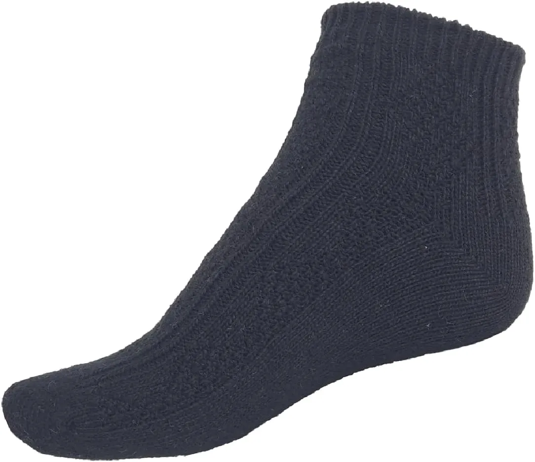 YUN Women's Natural Pure 100% Wool Traditional Warm Low Ankle Booties Winter Socks