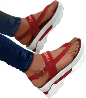 ZBYY Gladiator Sandals for Women Summer Flip Flop Comfort Wedge Sandals Casual Beach Slip On Outdoor Sandal Shoes