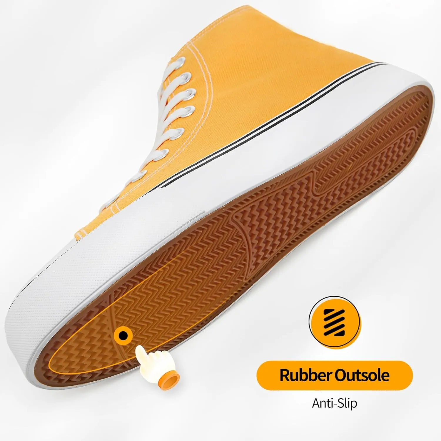 ZGR Men's High Top Canvas Sneakers Lace Up Classic Casual Walking Shoes