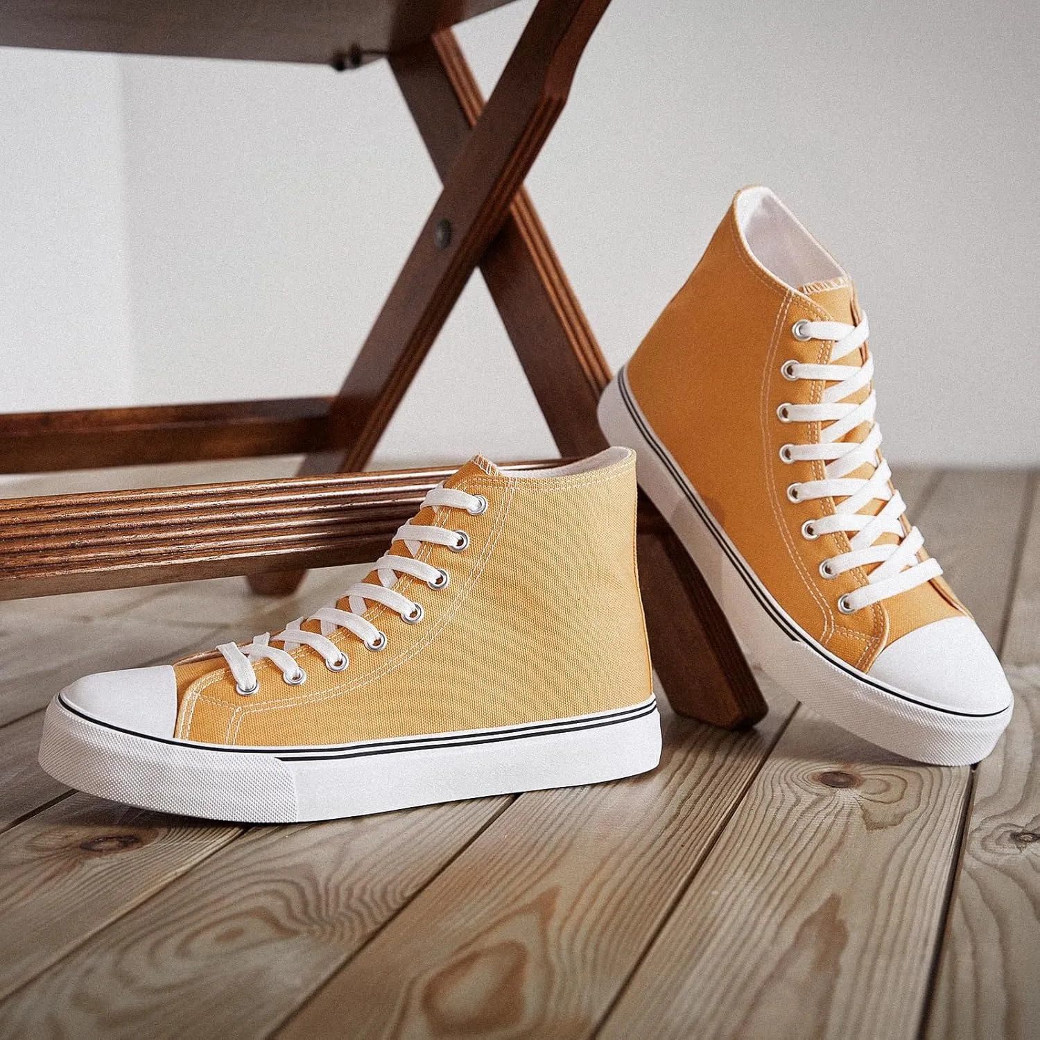 ZGR Men's High Top Canvas Sneakers Lace Up Classic Casual Walking Shoes
